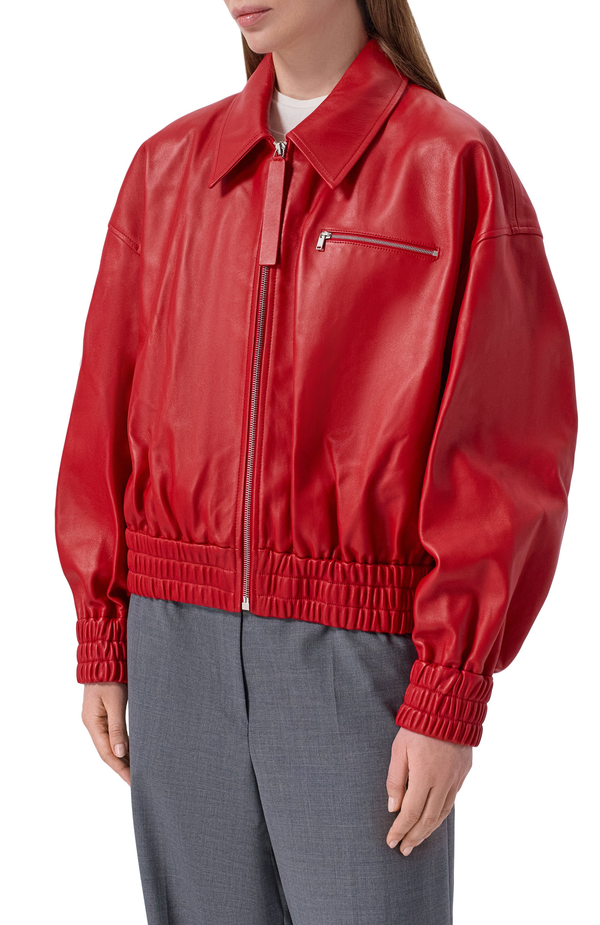 Кожаный бомбер JIL SANDER, арт. J02SW0048/J07187, фото 3