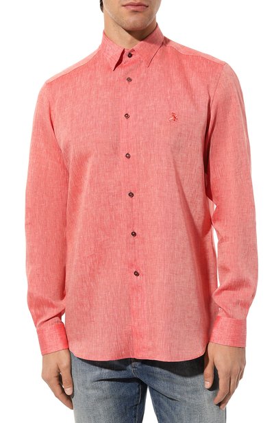 Льняная рубашка ZILLI кораллового цвета по цене 79150 руб., арт. MFZ-13091-352230/0001, фото 3 Льняная рубашка ZILLI, арт. MFZ-13091-352230/0001, фото 3