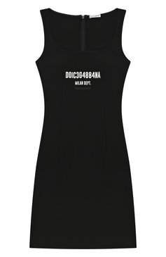 Детское платье DOLCE & GABBANA черного цвета, арт. L8JD8S/G7M7D | Фото 1 (Случай: Повседневный; Материал сплава: Проставлено; Материал внешний: Вискоза; Рукава: Без рукавов; Драгоценные камни: Проставлено)