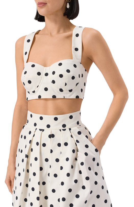 Хлопковый топ-бюстье Dolce & Gabbana F7AD5T/FSFNM Чёрно-белый  F7AD5T/FSFNM Фото 3