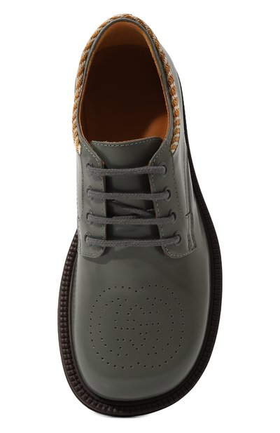 Кожаные дерби GUCCI серого цвета по цене 37400 руб., арт. 627474 D73O0, фото 4 Кожаные дерби GUCCI, арт. 627474 D73O0, фото 4