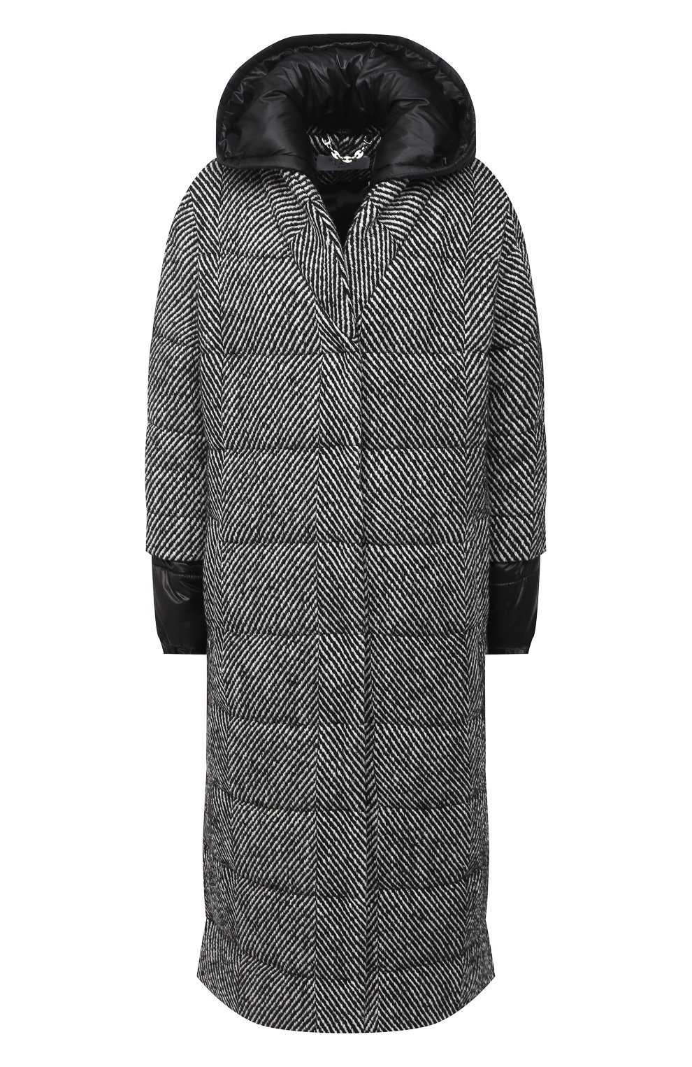 Стеганое пальто SEVEN LAB черного цвета по цене 34650 руб., арт. CLH20-V black/herri, фото 1 Стеганое пальто SEVEN LAB, арт. CLH20-V black/herri, фото 1