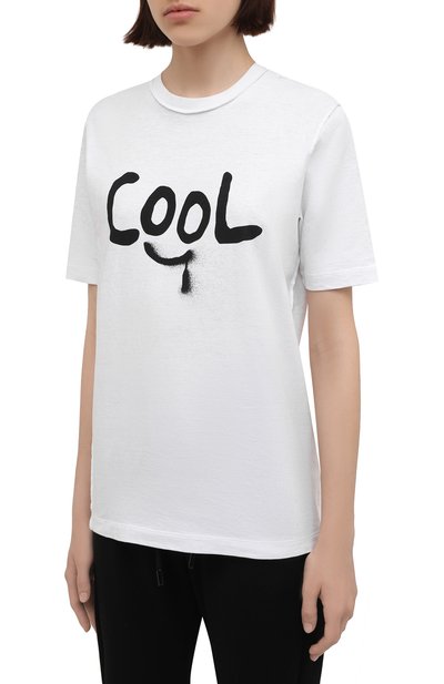Хлопковая футболка DSQUARED2 белого цвета по цене 22650 руб., арт. S75GD0257/S22507, фото 3 Хлопковая футболка DSQUARED2, арт. S75GD0257/S22507, фото 3