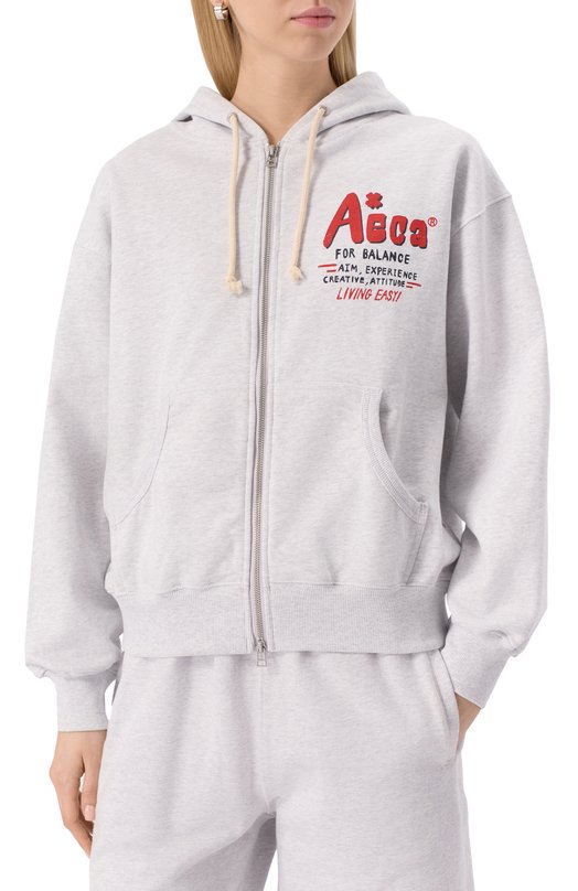 Хлопковая толстовка AECA WHITE AWCMSSBETSZOV004C0.LIGHT GREY (S) Серый  AWCMSSBETSZOV004C0.LIGHT GREY (S) Фото 3