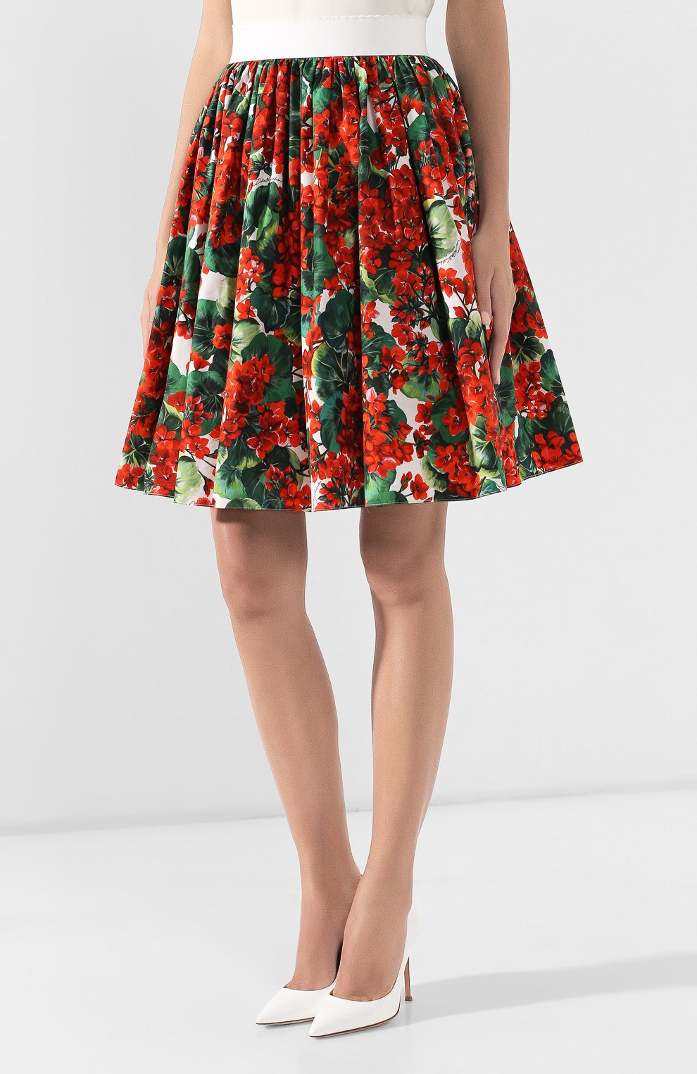 Хлопковая юбка DOLCE & GABBANA красного цвета по цене 67950 руб., арт. F4B00T/HS5CL, фото 3 Хлопковая юбка DOLCE & GABBANA, арт. F4B00T/HS5CL, фото 3