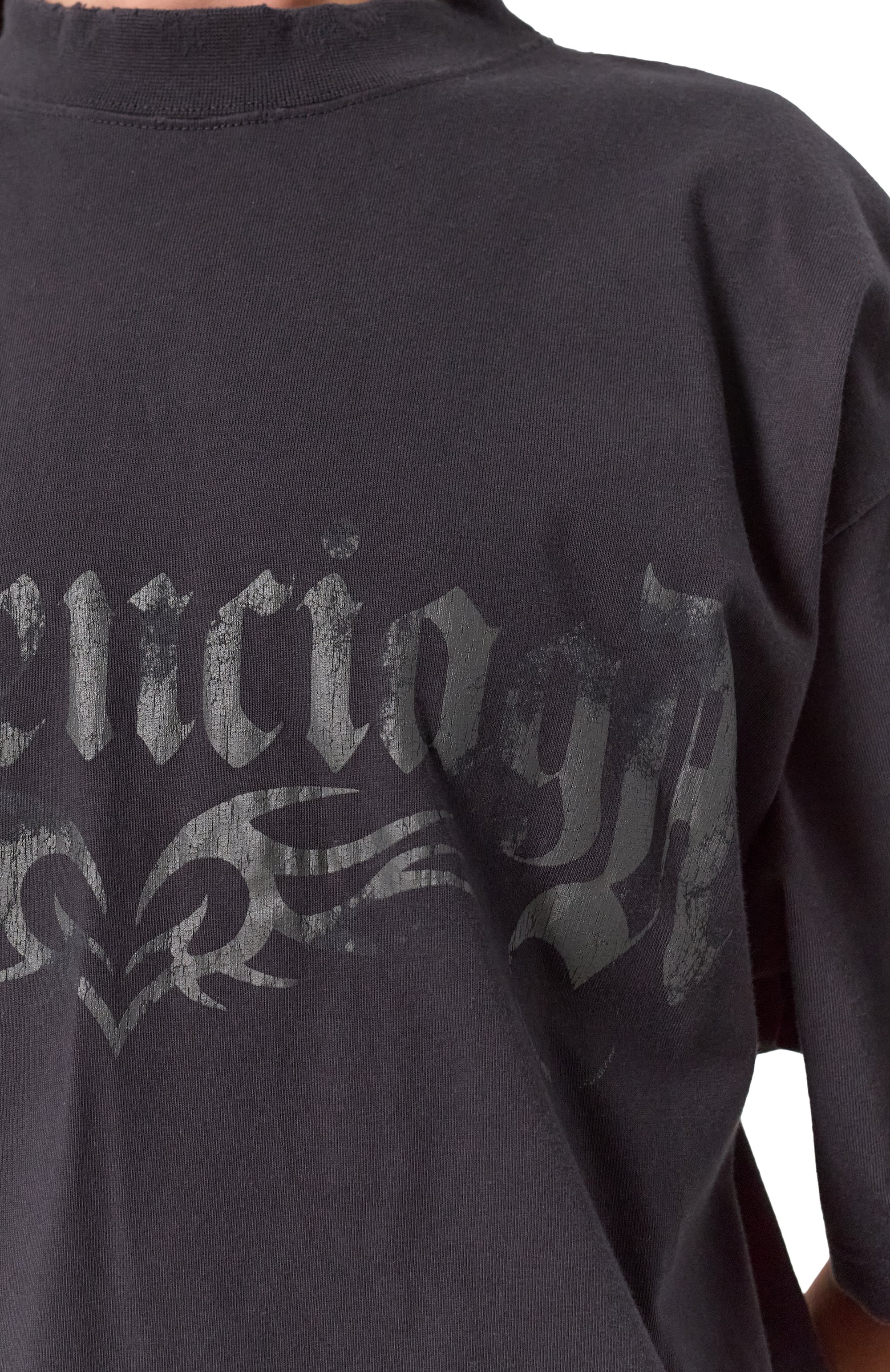 Хлопковая футболка BALENCIAGA серого цвета по цене 99500 руб., арт. 764235/TRVA3, фото 5 Хлопковая футболка BALENCIAGA, арт. 764235/TRVA3, фото 5