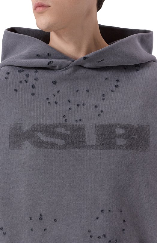 Хлопковое худи Ksubi MPF25FL005 Серый  MPF25FL005 Фото 5