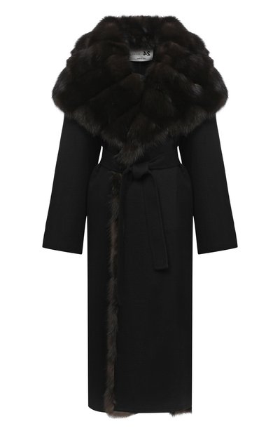 Шерстяное пальто с меховой отделкой MANZONI24, арт. 20M647-DB1Z/38-46, фото 1