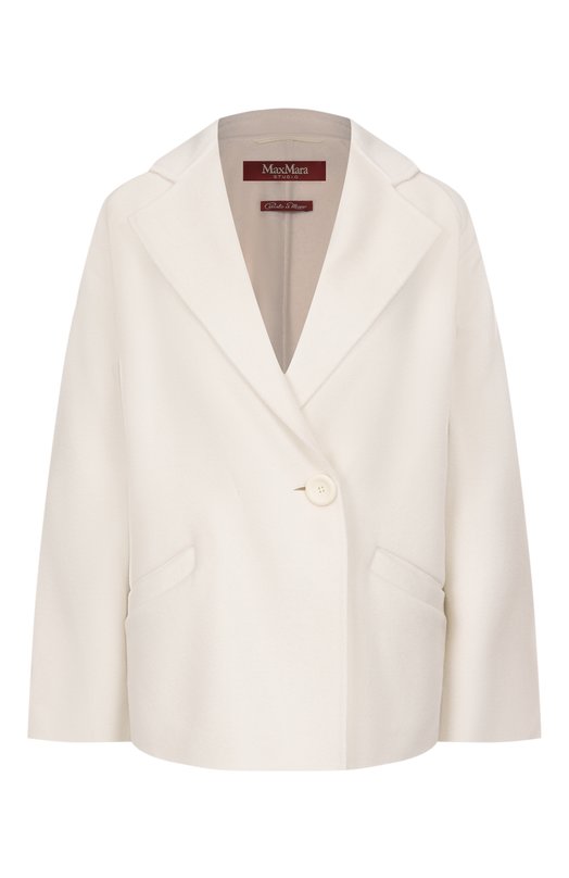 Полупальто из шерсти и кашемира Max Mara Studio GUINEA Белый GUINEA