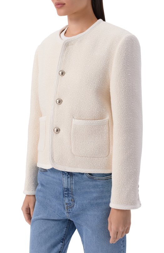 Жакет из хлопка и шерсти Dunst UDJA6A108CR Кремовый  UDJA6A108CR Фото 3