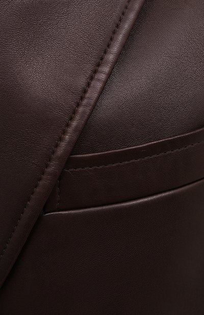 Кожаный жакет SAINT LAURENT коричневого цвета по цене 724500 руб., арт. 636464/YC2GA, фото 5 Кожаный жакет SAINT LAURENT, арт. 636464/YC2GA, фото 5