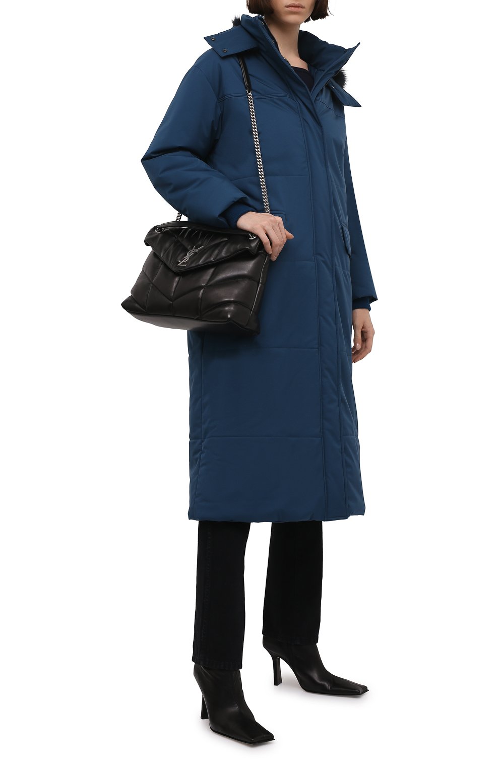 Парка с меховой отделкой LORO PIANA синего цвета по цене 581000 руб., арт. FAL8882, фото 2 Парка с меховой отделкой LORO PIANA, арт. FAL8882, фото 2