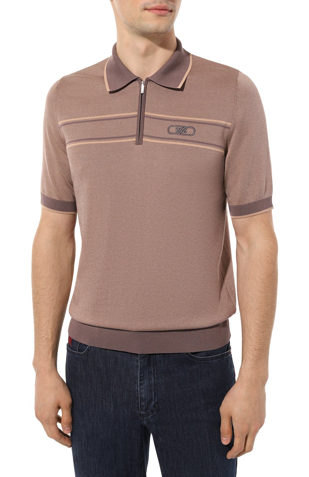 Поло из хлопка и шелка ZILLI, арт. MBZ-PZ032-TW0T1/MC01, фото 3