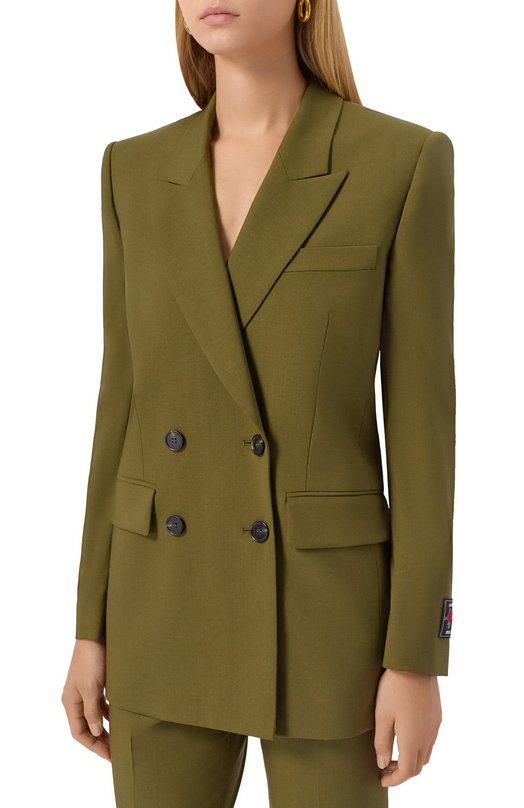 Шерстяной жакет MSGM 3941MDG18/257605 Хаки  3941MDG18/257605 Фото 3