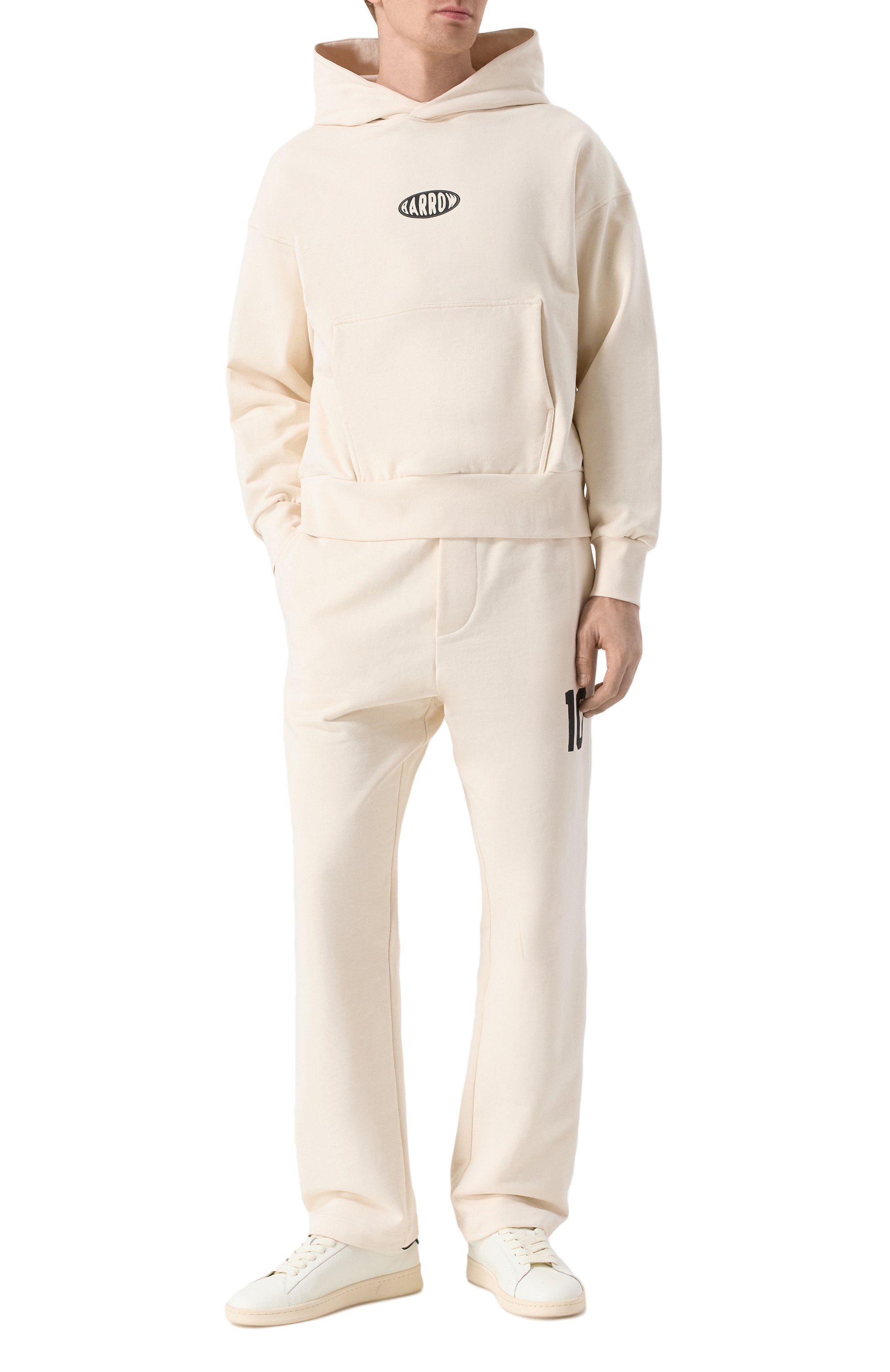 Хлопковые брюки BARROW кремового цвета по цене 23650 руб., арт. S5BWMAFP025, фото 2 Хлопковые брюки BARROW, арт. S5BWMAFP025, фото 2