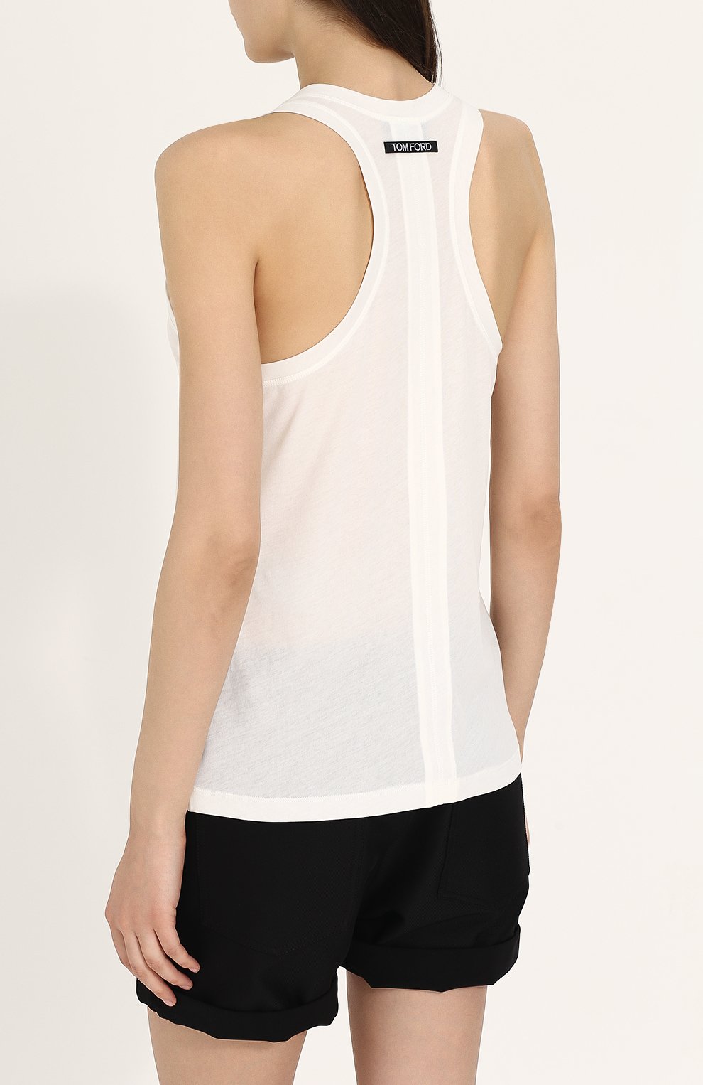 Однотонный хлопковый топ без рукавов TOM FORD, арт. TSJ260-FAX262, фото 4
