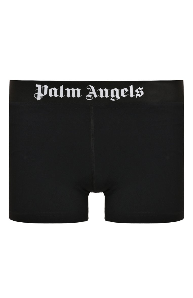 Женские шорты PALM ANGELS черного цвета, арт. PWVH010S24FAB001 | Фото 1 (Материал внешний: Синтетический материал; Стили: Спорт-шик; Длина Ж (юбки, платья, шорты): Мини; Женское Кросс-КТ: Шорты-спорт)
