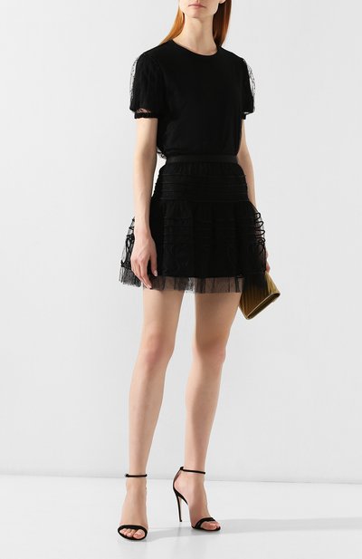 Хлопковый топ REDVALENTINO черного цвета по цене 17100 руб., арт. SR3MG01F/4FA, фото 2 Хлопковый топ REDVALENTINO, арт. SR3MG01F/4FA, фото 2