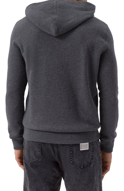 Худи из шерсти и кашемира Dolce & Gabbana GX033T/JEMQ3 Серый  GX033T/JEMQ3 Фото 4
