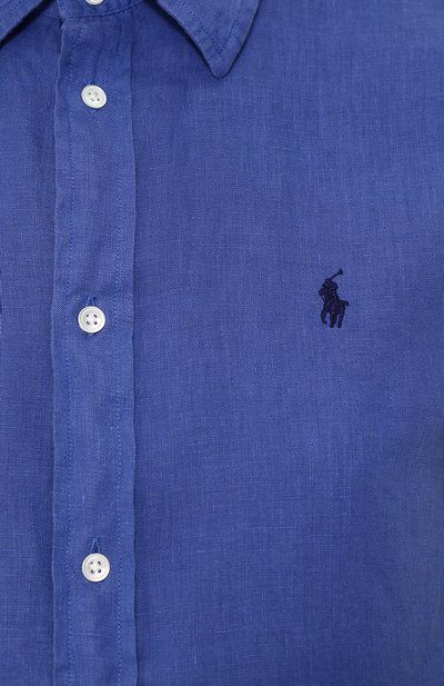 Однотонная льняная блуза свободного кроя POLO RALPH LAUREN, арт. 211697460, фото 5