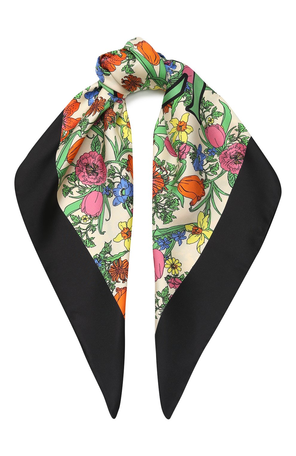 Шелковый платок GUCCI разноцветного цвета по цене 34500 руб., арт. 601239/3G001, фото 1 Шелковый платок GUCCI, арт. 601239/3G001, фото 1