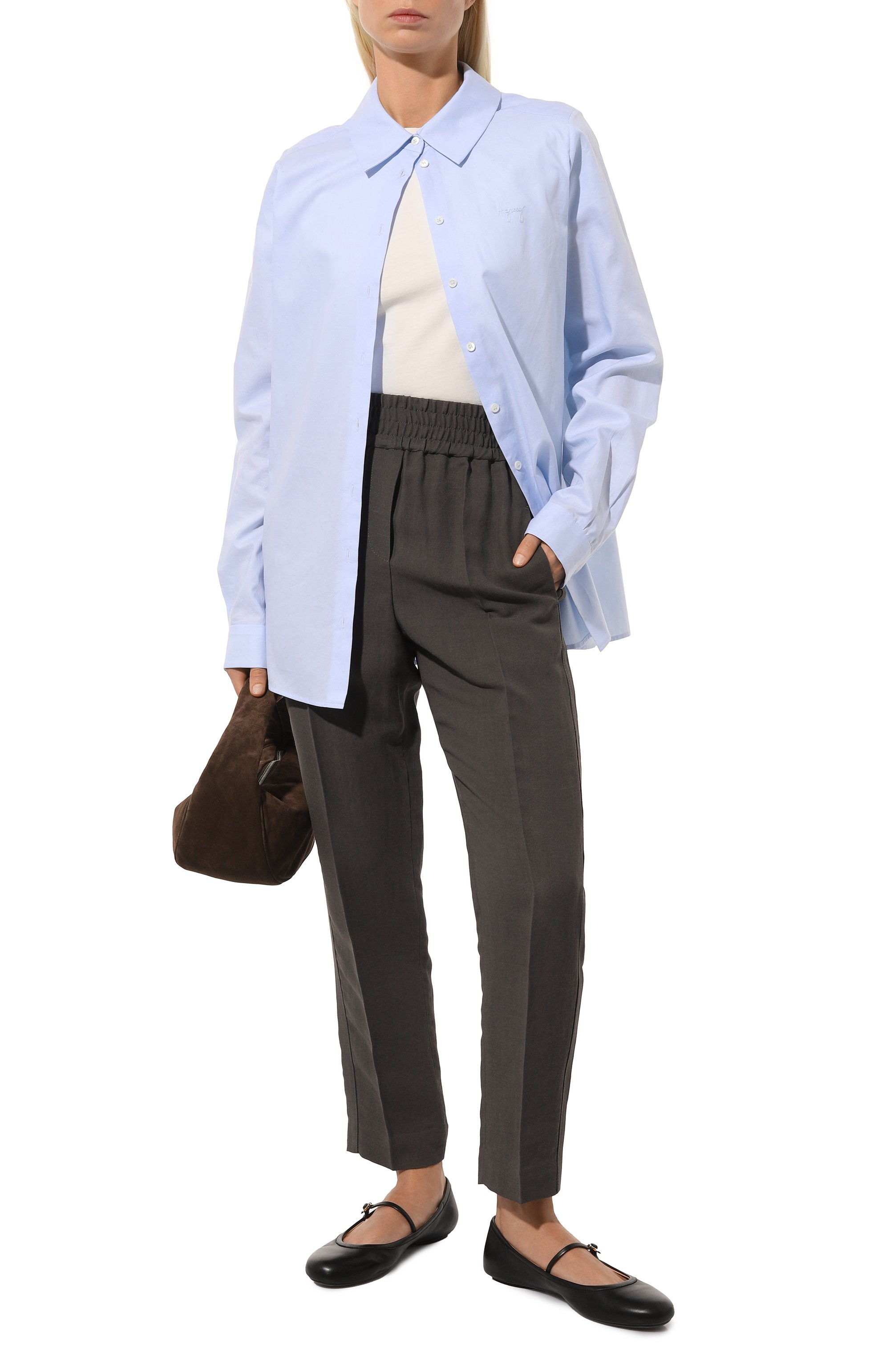 Брюки из вискозы и льна BRUNELLO CUCINELLI, арт. MH126B1071, фото 2