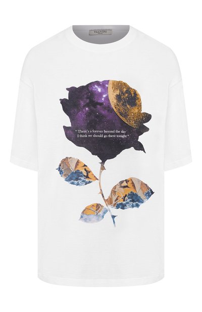 Женская хлопковая футболка VALENTINO, арт. SB0MG02X4WY