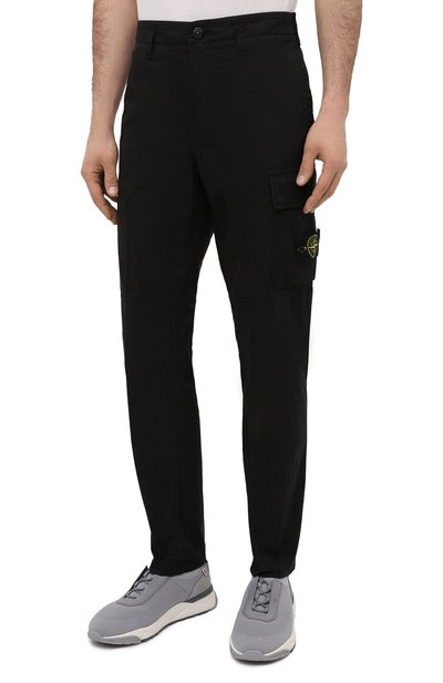 Хлопковые брюки-карго STONE ISLAND черного цвета по цене 24950 руб., арт. 741531419, фото 3 Хлопковые брюки-карго STONE ISLAND, арт. 741531419, фото 3