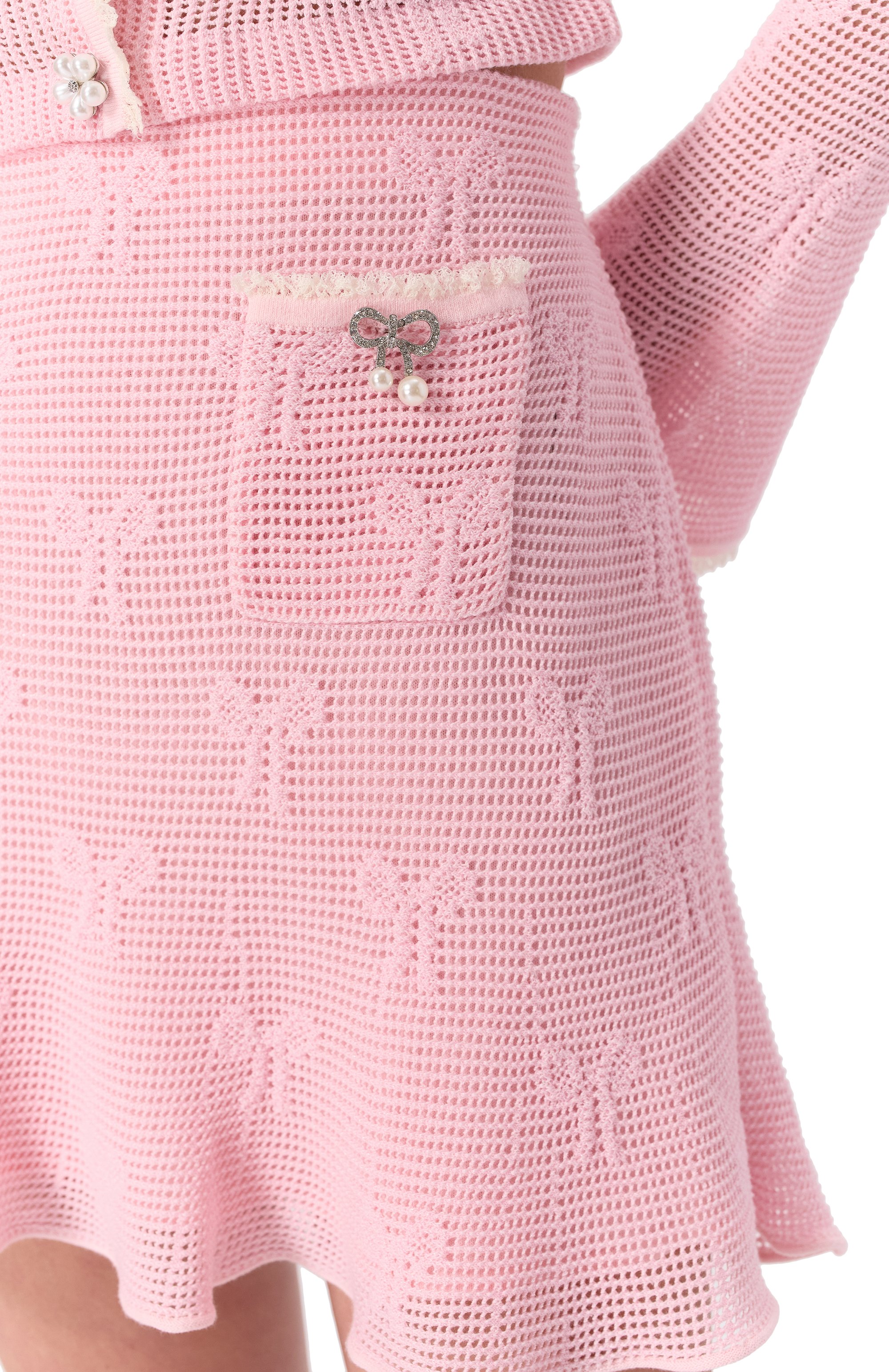 Хлопковая юбка SELF-PORTRAIT, арт. SS25164SKP, фото 5