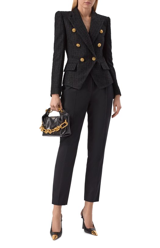 Твидовый жакет Balmain GF1SI505/XL81 Чёрный  GF1SI505/XL81 Фото 2