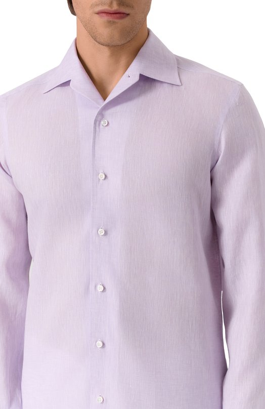 Льняная рубашка MVST M0RBIDA/R0BERT0/R0UND/F3411308-LINEN Сиреневый  M0RBIDA/R0BERT0/R0UND/F3411308-LINEN Фото 5