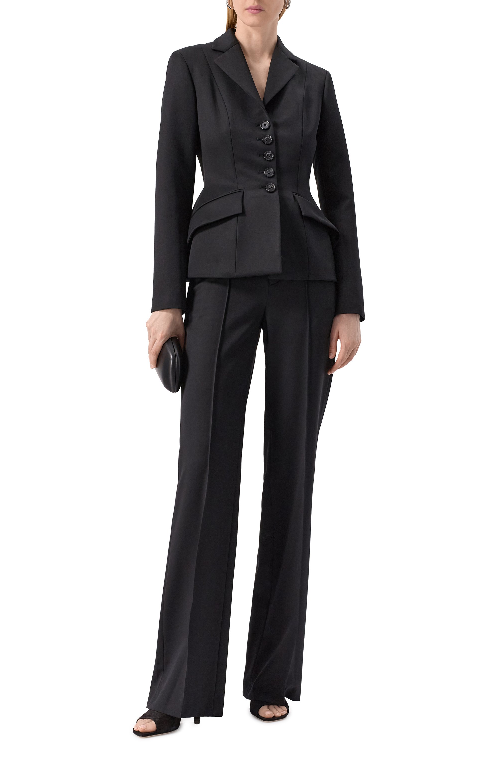 Шерстяные брюки GIUSEPPE DI MORABITO черного цвета по цене 74150 руб., арт. 04SSPA114 04410, фото 2 Шерстяные брюки GIUSEPPE DI MORABITO, арт. 04SSPA114 04410, фото 2