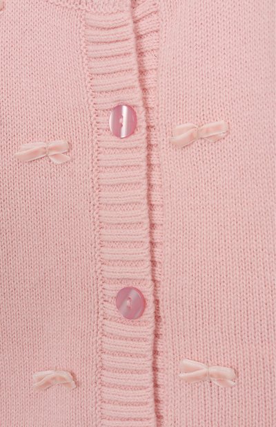 Хлопковый кардиган MONNALISA светло-розового цвета по цене 18500 руб., арт. 37F800, фото 3 Хлопковый кардиган MONNALISA, арт. 37F800, фото 3