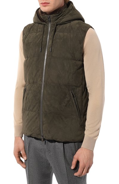 Пуховый жилет с отделкой из нутрии MVST, арт. 22538, фото 3