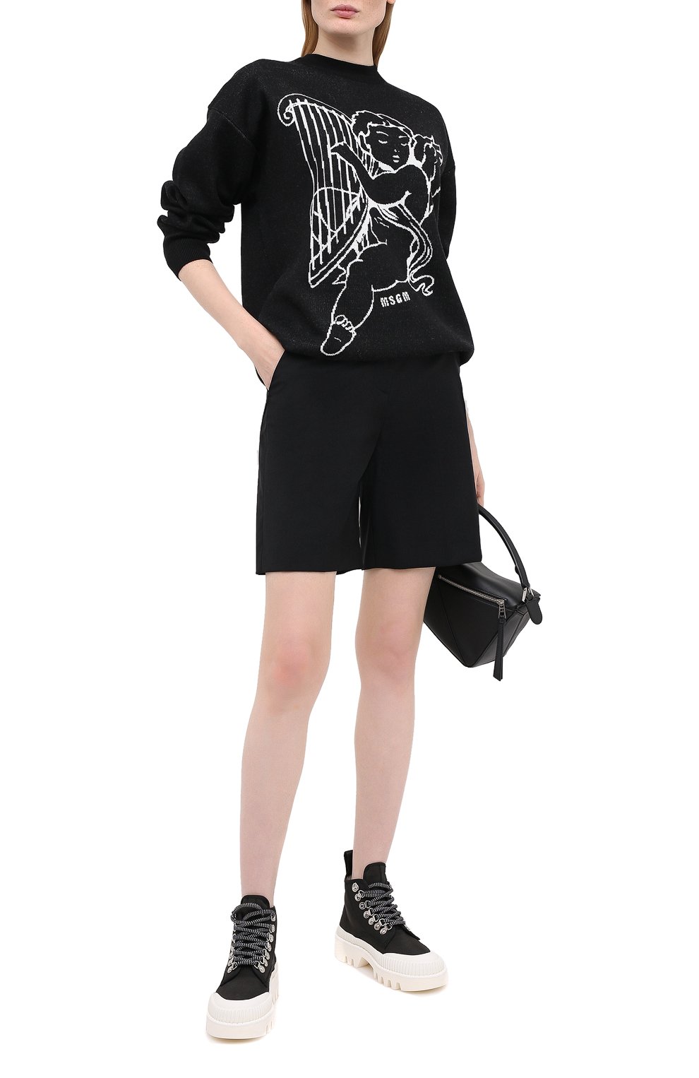 Пуловер MSGM черного цвета по цене 35350 руб., арт. 2941MDM130 207774, фото 2 Пуловер MSGM, арт. 2941MDM130 207774, фото 2