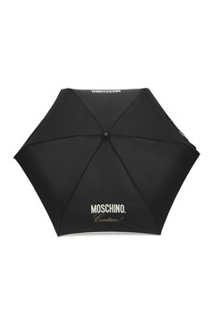 Женский складной зонт MOSCHINO черного цвета, арт. 8014-SUPERMINI | Фото 1 (Материал: Металл, Текстиль, Синтетический материал; Нос: Не проставлено; Материал сплава: Проставлено)