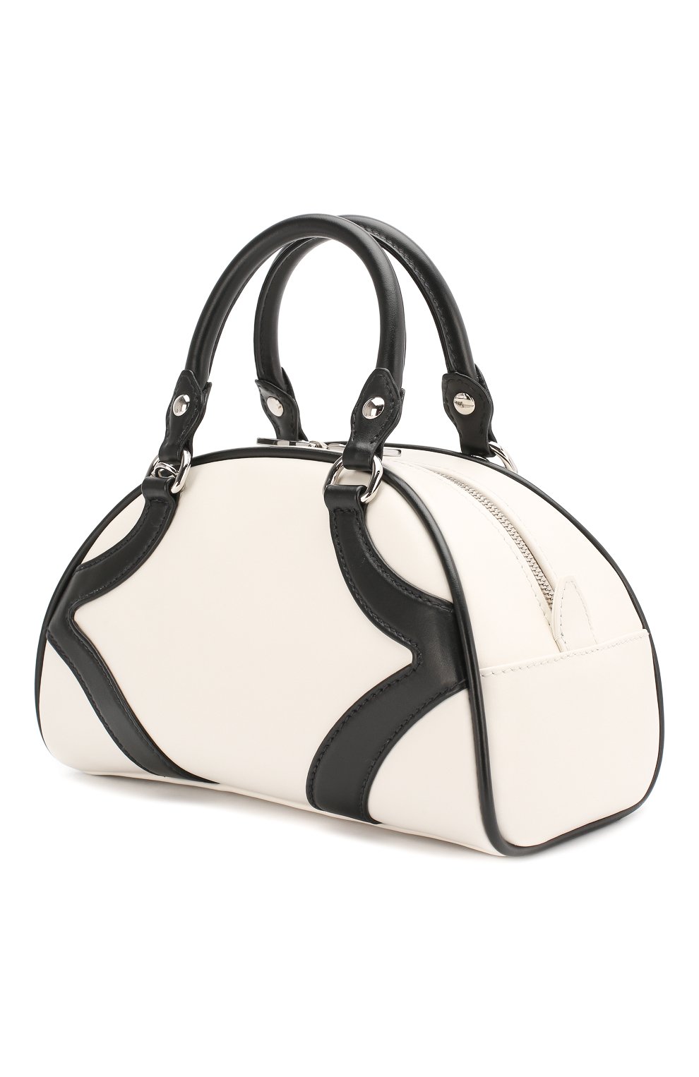 Сумка bowling PRADA черно-белого цвета по цене 170000 руб., арт. IBB071-ASK-F0964-DSO, фото 2 Сумка bowling PRADA, арт. IBB071-ASK-F0964-DSO, фото 2