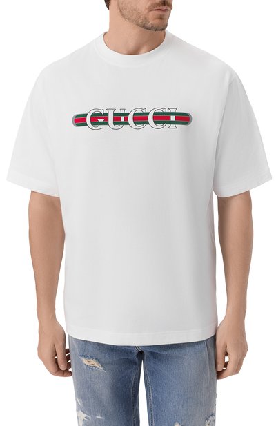 Хлопковая футболка GUCCI, арт. 784361/XJGKB, фото 3
