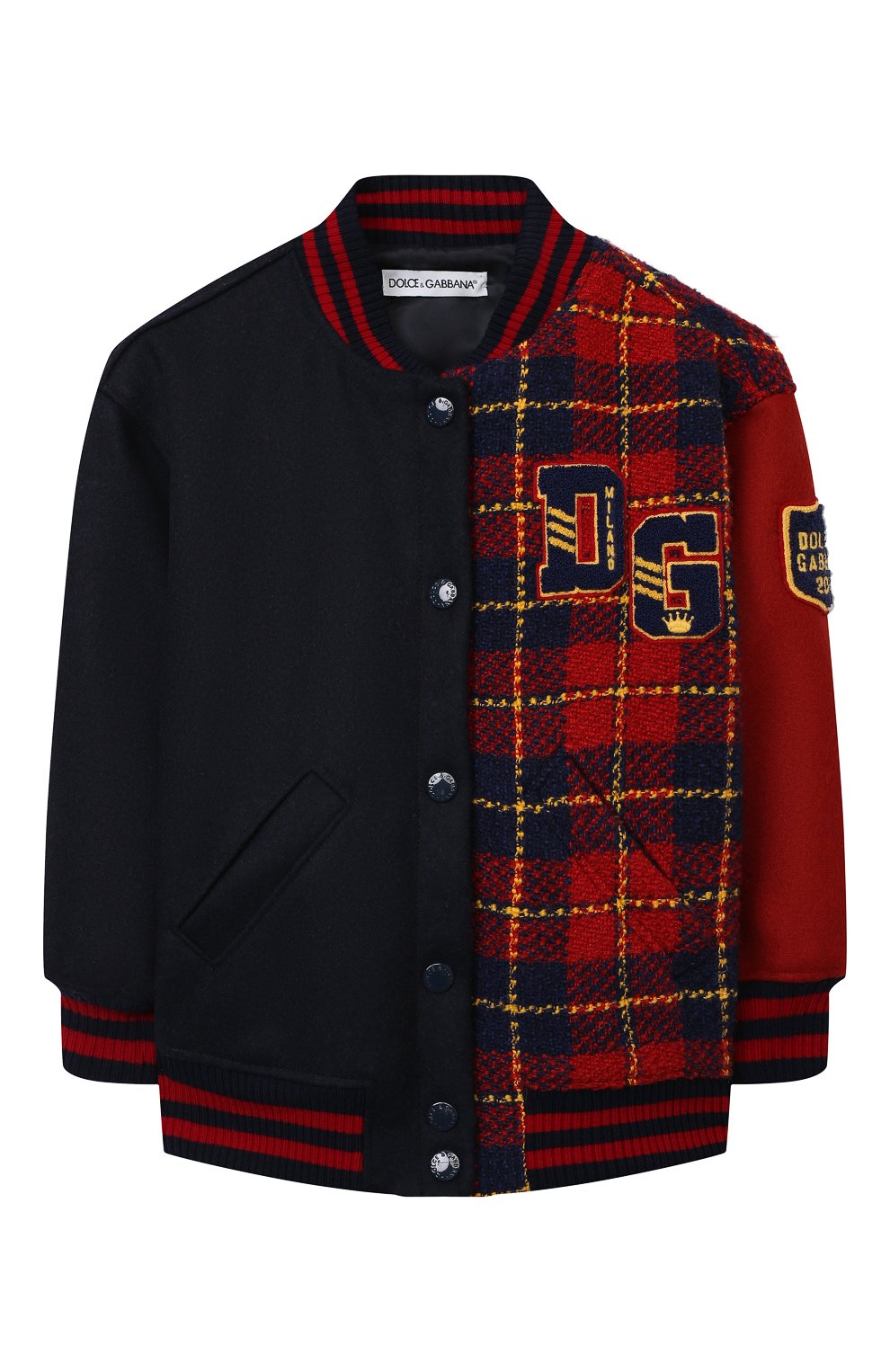 Шерстяной бомбер DOLCE & GABBANA разноцветного цвета по цене 62350 руб., арт. L51B60/G7YYP/8-14, фото 1 Шерстяной бомбер DOLCE & GABBANA, арт. L51B60/G7YYP/8-14, фото 1
