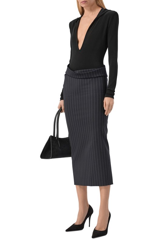 Шерстяная юбка Mugler 26P1JU05841022 Синий  26P1JU05841022 Фото 2