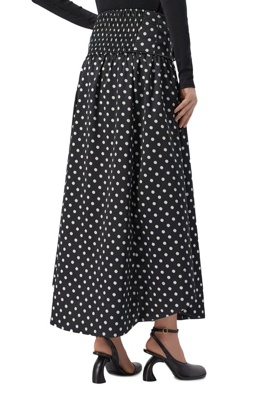 Атласная юбка Ganni A1090065 Чёрно-белый  A1090065 Фото 4