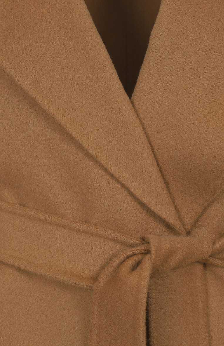 Женское шерстяное пальто MAX MARA STUDIO светло-коричневого цвета, арт. CLES | Фото 6 (Длина (верхняя одежда): До колена; Автоматизация состава: Проставлено; Автоматизация ТО: Проставлено; Материал внешний: Шерсть; Рукава: Длинные; Стили: Кэжуэл; 1-2-бортные: Однобортные)