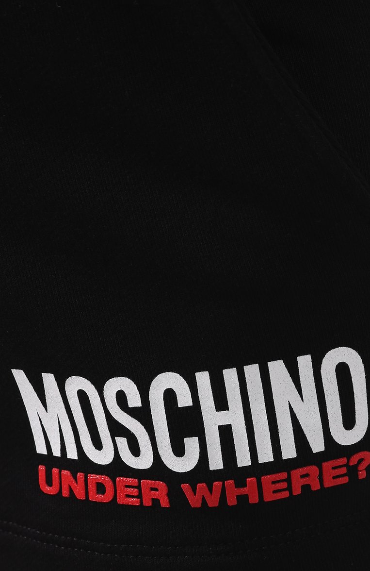 Женские хлопковые шорты MOSCHINO черного цвета, арт. A4308/9012 | Фото 5 (Материал внешний: Хлопок; Женское Кросс-КТ: Домашние шорты; Материал сплава: Проставлено; Нос: Не проставлено)