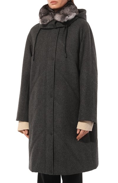 Кашемировое пальто pola с капюшоном из меха шиншиллы FURLAND, арт. 0237804830179200110, фото 3