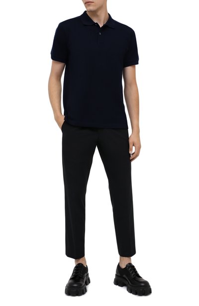 Хлопковое поло PRADA синего цвета по цене 60000 руб., арт. UJN444-XGS-F0124, фото 2 Хлопковое поло PRADA, арт. UJN444-XGS-F0124, фото 2