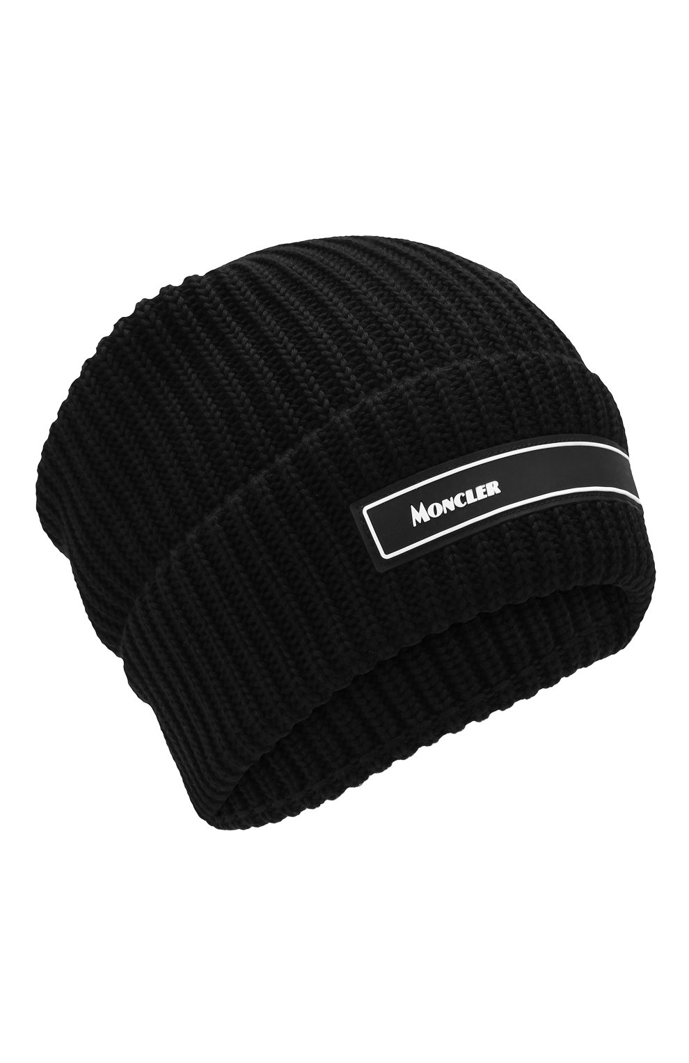 Хлопковая шапка MONCLER черного цвета по цене 14700 руб., арт. F1-091-9Z700-00-V9068, фото 1 Хлопковая шапка MONCLER, арт. F1-091-9Z700-00-V9068, фото 1