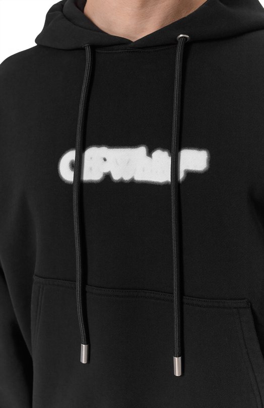 Хлопковое худи Off-White 0MBB085S25FLE00I Чёрный  0MBB085S25FLE00I Фото 5