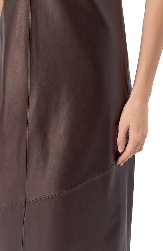 Кожаное платье MVST M26.2PW.L026/L011 NAPPA Коричневый  M26.2PW.L026/L011 NAPPA Фото 5