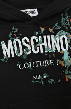 Детского спортивный костюм MOSCHINO черного цвета, арт. HUK03S/LCA23/10-14 | Фото 6 (Рукава: Длинные; Материал сплава: Проставлено; Материал внешний: Хлопок; Драгоценные камни: Проставлено; Мальчики Кросс-КТ: Костюмы-спорт; Ростовка одежда: 10 - 11 лет | 140 - 146см, 16 лет | 164 см, 12 лет | 152 см)