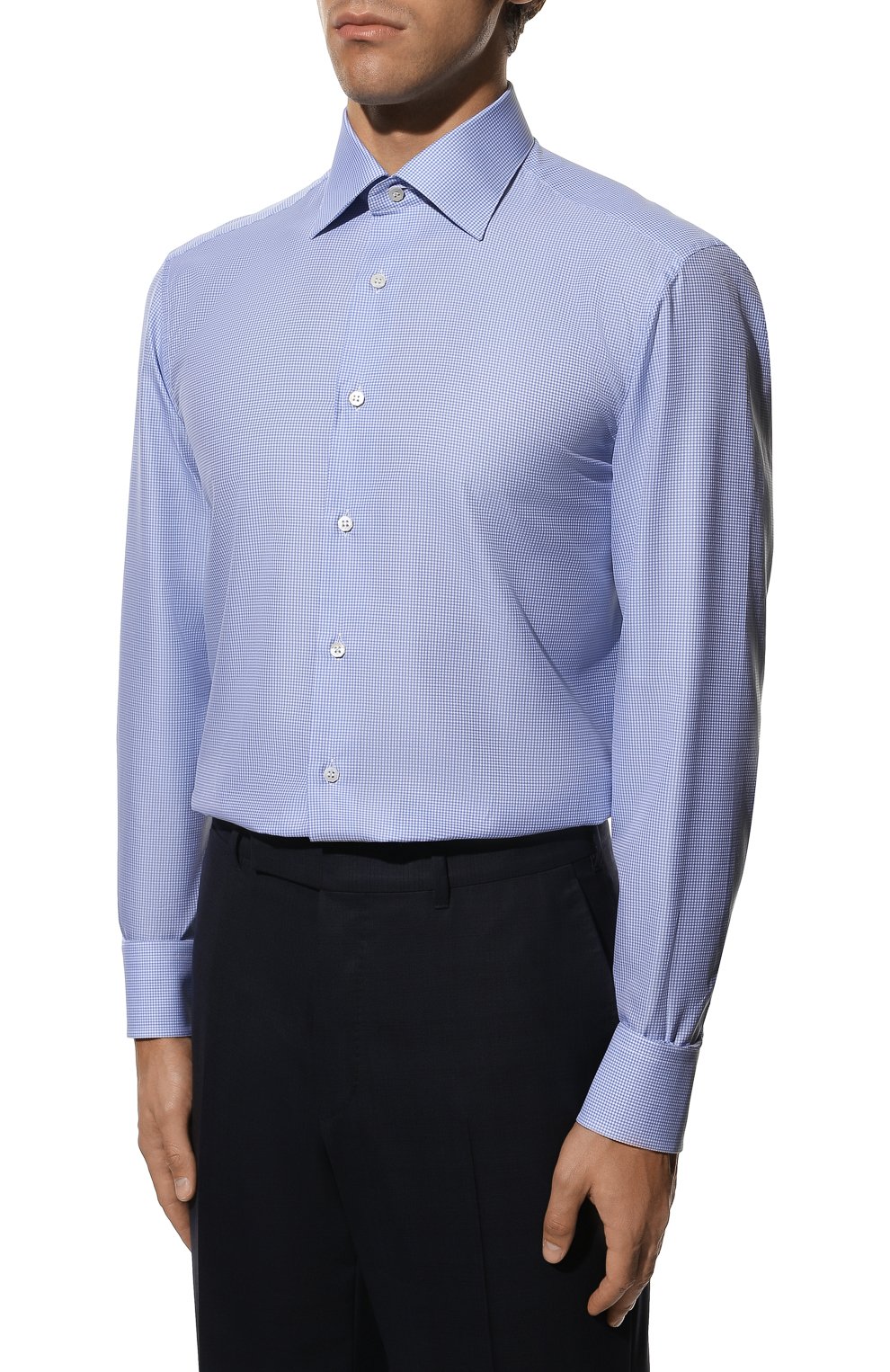 Хлопковая сорочка STEFANO RICCI голубого цвета по цене 89950 руб., арт. MC003678/L108, фото 4 Хлопковая сорочка STEFANO RICCI, арт. MC003678/L108, фото 4